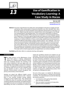 13) Use of Gamification in Vocabulary Learning: A Case Study in