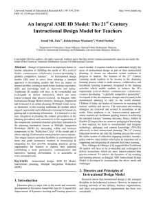 An Integral ASIE ID Model: The 21st Century Instructional Design