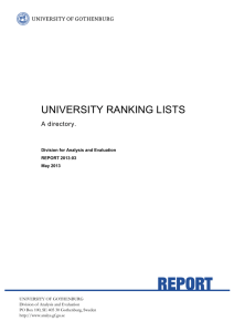 University Ranking Lists. A directory