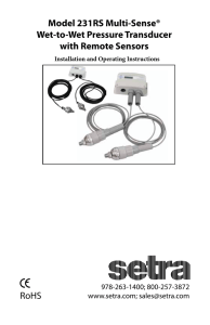 Setra Model 231RS Pressure Transducer Manual PDF