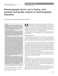 Mammography device use in Turkey, and quantity and quality