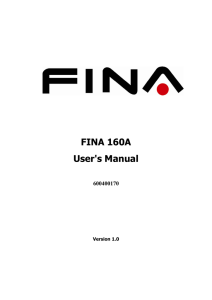 FINA 160A User`s Manual