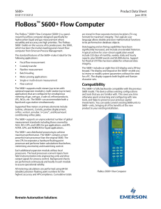 FloBoss™ S600+ Flow Computer - Welcome to Emerson Process