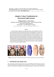 Adaptive Colour Classification for Structured Light Systems