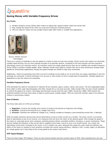 Questline: Saving Money with Variable Frequency Drives