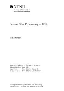 Seismic Shot Processing on GPU - Department of Computer and