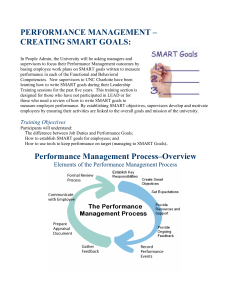 PERFORMANCE MANAGEMENT – CREATING SMART GOALS