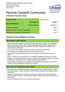 Ofsted Report - Pennine Camphill Community