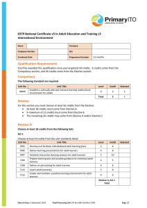 Qualification Requirements Compulsory Elective