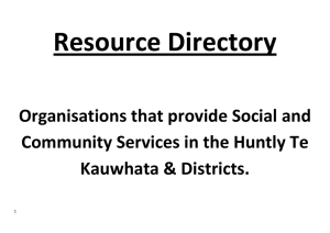 Organisations that provide Social and Community Services in the