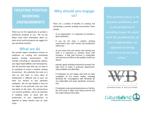 CREATING POSITIVE WORKING ENVIRONMENTS