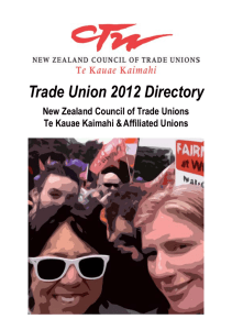 Trade Union 2012 Directory - New Zealand Council of Trade Unions