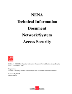 NENA Technical Information Document Network/System Access
