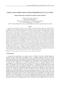 vessel main propulsion engine performance evaluation