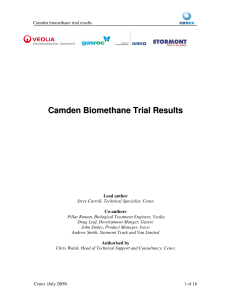 Camden Biomethane Trial Results