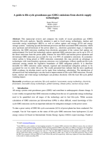 A guide to life-cycle greenhouse gas (GHG) emissions