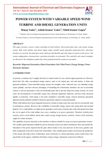 power system with variable speed wind turbine and diesel