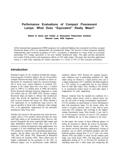 Performance Evaluations of Compact Fluorescent Lamps