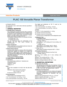PLAC 100 Versatile Planar Transformer