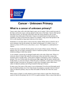 Unknown Primary - American Cancer Society