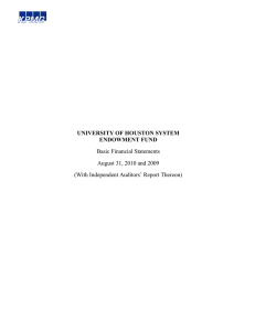External Audit Report, UHS Endowment Fund, FY 2010 Financial