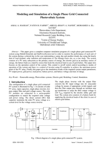 Modeling and Simulation of a Single Phase Grid Connected