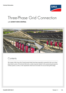Three-Phase Grid Connection with SUNNY MINI CENTRAL
