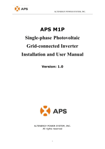 APS M1P Single-phase Photovoltaic Grid