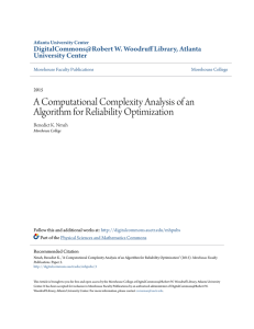 A Computational Complexity Analysis of an Algorithm for Reliability