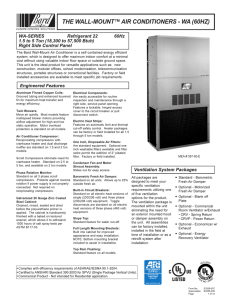 the wall-mount™ air conditioners - wa (60hz)