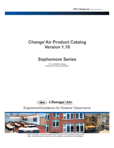 Version 1.10 Change`Air Product Catalog Sophomore Series