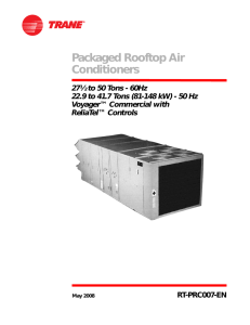 Product Catalog - Packaged Rooftop Air Conditioners, 27½ to 50