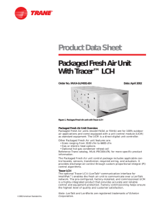 Packaged Fresh Air unit with Tracer LCI-I