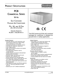 COMMERCIAL SERIES 50 Hz 7½, 10, AND 15 TON