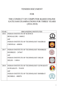 the conduct of computer based GATE/JAM online examination for