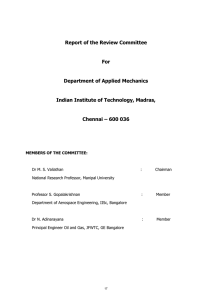 Report of the Review Committee For Department of Applied