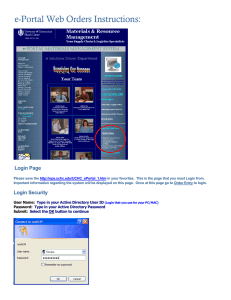 e-Portal Web Orders Instructions: