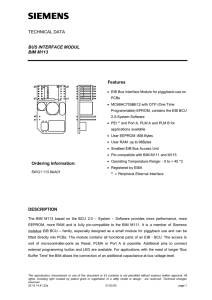 TECHNICAL DATA BUS INTERFACE MODUL BIM M113 Ordering