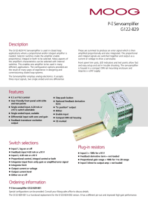 Features Description P-I Servoamplifier G122-829 Ordering