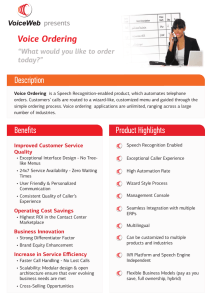 Benefits Product Highlights Description Voice Ordering