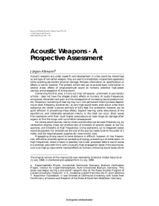 Acoustic Weapons - A Prospective Assessment