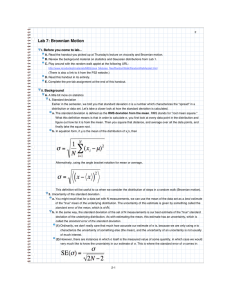 Lab 7: Brownian Motion - Instructional Physics Lab