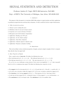 signal statistics and detection - EECS