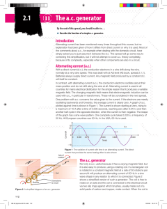 A2 Physics Chapter 2.1 The ac generator