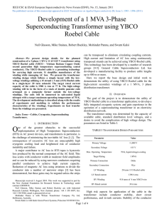 Development of a 1 MVA 3-Phase Superconducting Transformer