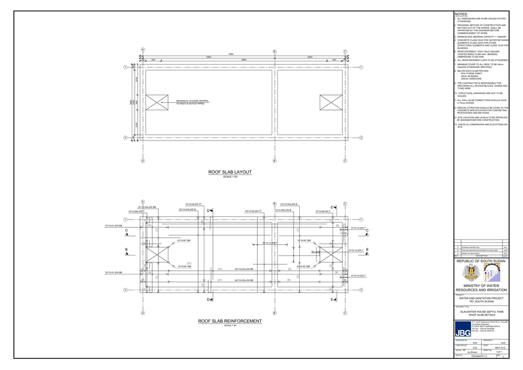 ROOF SLAB LAYOUT ROOF SLAB REINFORCEMENT