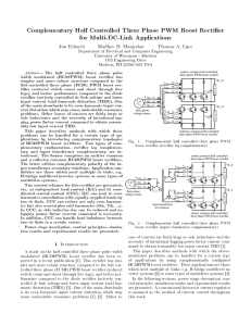 Complementary Half Controlled Three Phase PWM Boost Rectifier