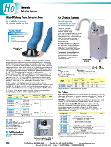 Air Cleaning Systems High-Efficiency Fume Extractor Arms