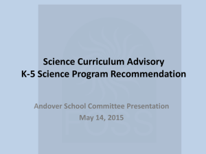 Science Curriculum Recommendation K-5