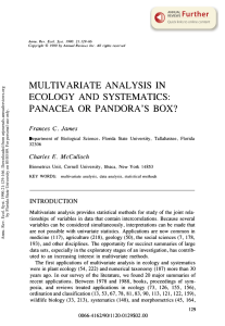 Multivariate Analysis in Ecology and Systematics